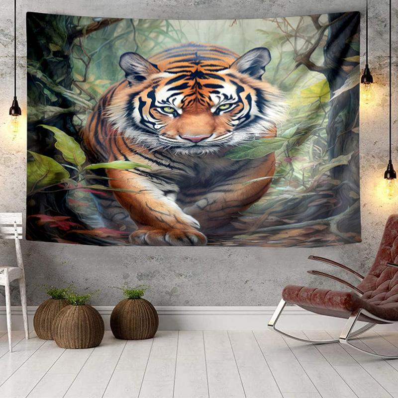 Tiger In The Snowstorm Tapestry Room Decoration Wall Hanging for Living Room Bedroom, Dormitory, Birthday and Christmas Gifts