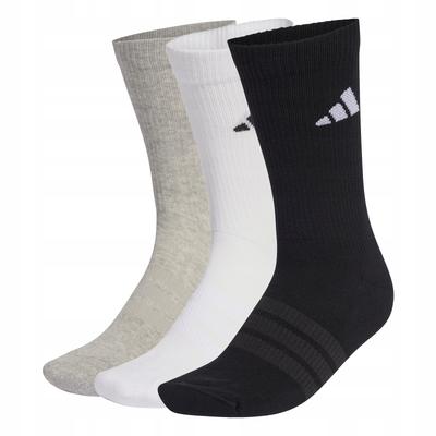 Adidas Cushioned Crew Socks Skarpety 46-48 3 Pary Białe Szare Czarne