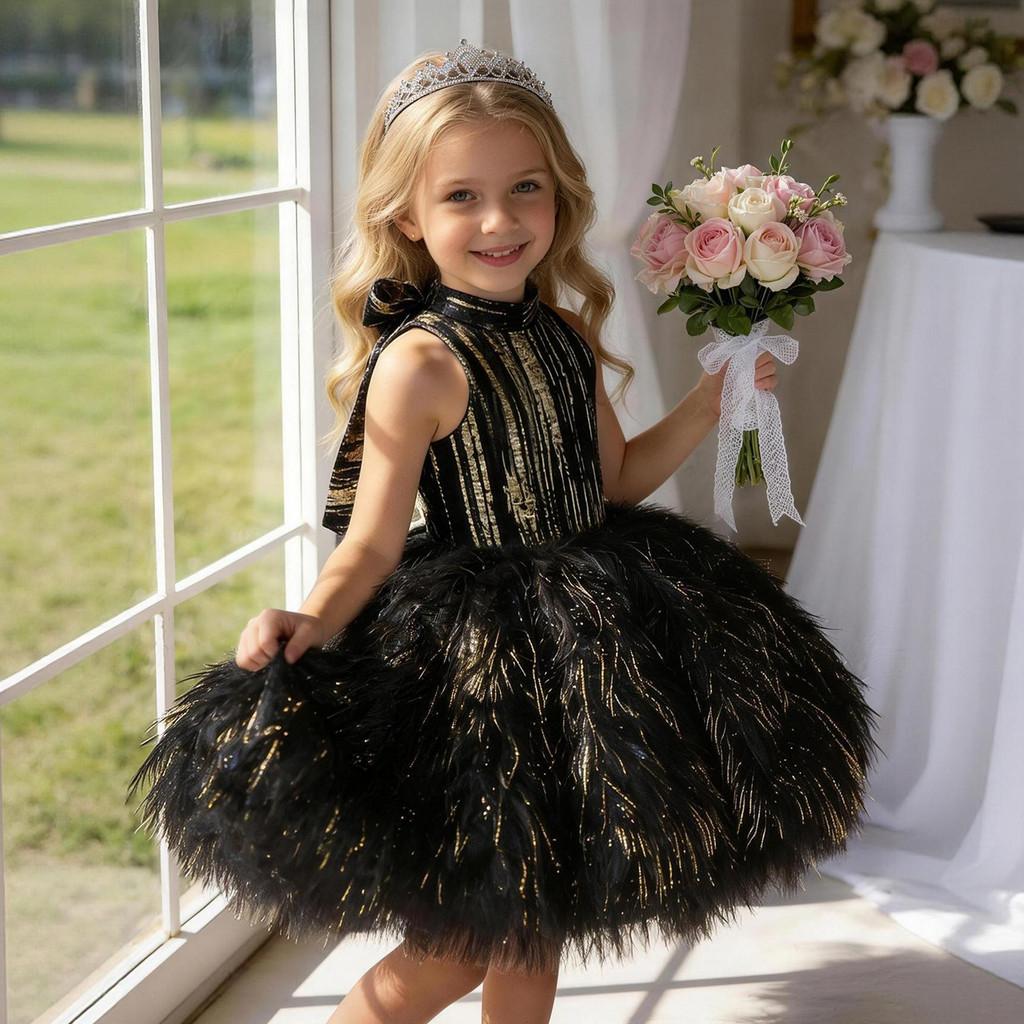 Little Girl Flower Girl Princess Dress For Birthday Party And Performance In Polyester Fabric