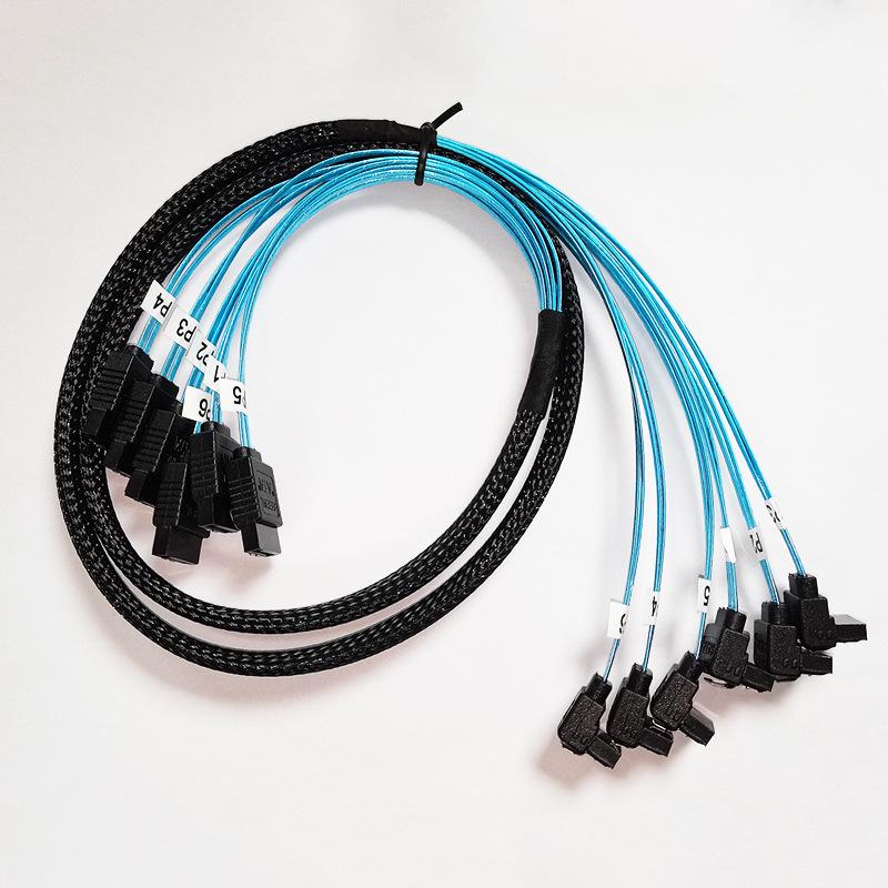 SATA to SATA Straight-Angle Server Cable for SSD and Motherboard, 12G Data Transfer