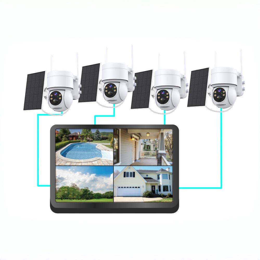 4MP Wireless Solar Surveillance Camera with Touch Screen – Outdoor Waterproof for Home & Mobile Remote Monitoring