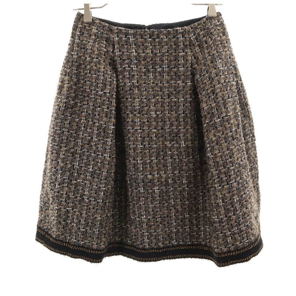 Rene made in Japan tweedowa spódnica midi 34 brązowa damska używana
