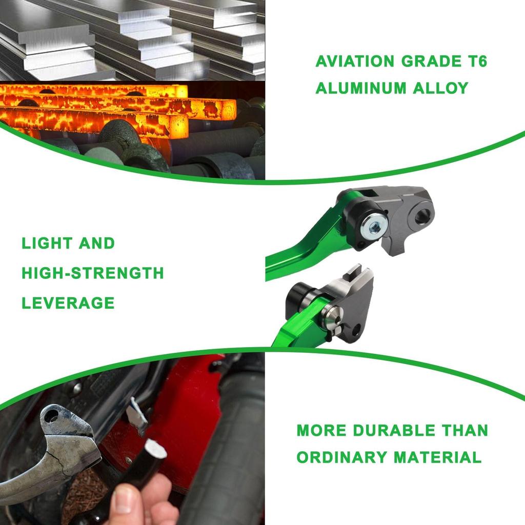 Motorcycle Brake Clutch Lever Pivot Levers Set Adjustable CNC for KX250F KX450F 2013-2018 KX250 2019-2020 Dirt Bike Green