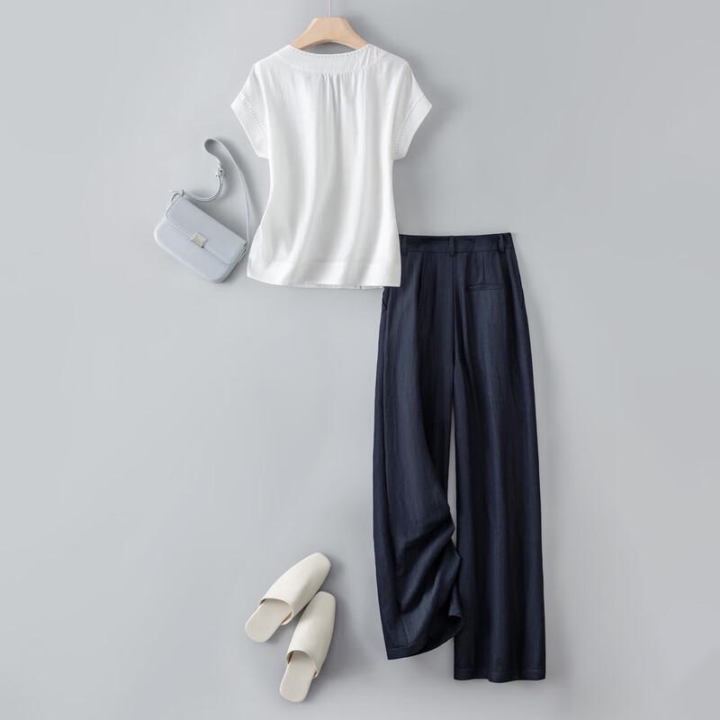 IHIMI Women's Relaxed Viscose Pants Set