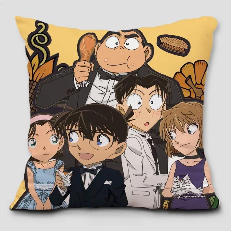 Garip Soyguncu Kidd Conan Yastık Adı Dedektif Conan Kudo Shinichi Gri Baskılı Yastık Kılıfı