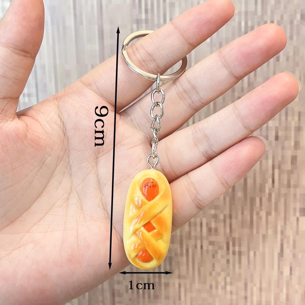 Simulation Food Keychain Bread Pendant Y2k Personalized Resin Keychain Couple Family Keychain Pendant