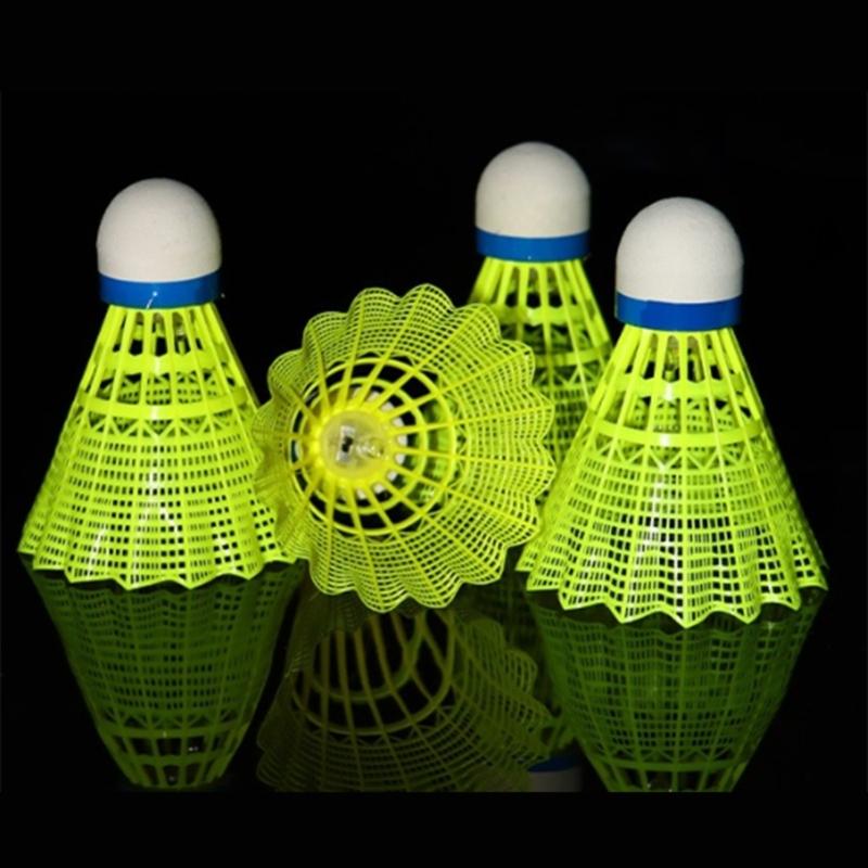 4Pcs Nylon LED Badminton Shuttlecocks Badminton Indoor Outdoor Sport Training Badminton for Ball Training Game Tool Kits
