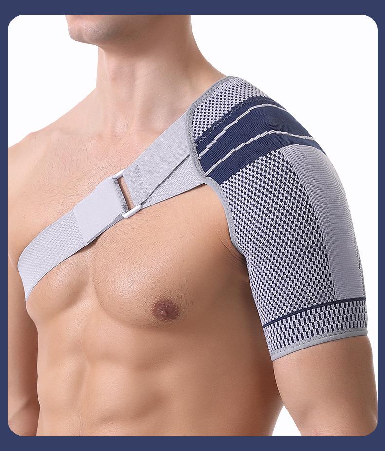 Adjustable Compression Shoulder Protector for Men - Adult Sports Shoulder Pad for Weightlifting and Strain Support