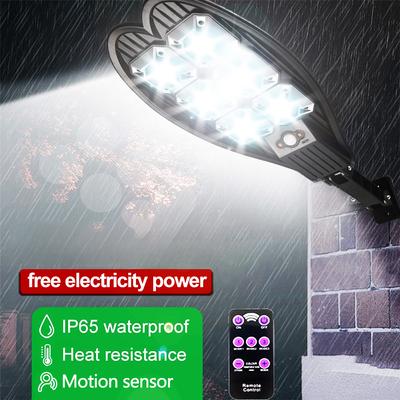 Solar LED Street Light Outdoor Waterproof Remote Control Motion Sensor Solar Lamp for Garden Yard Security Wall Light