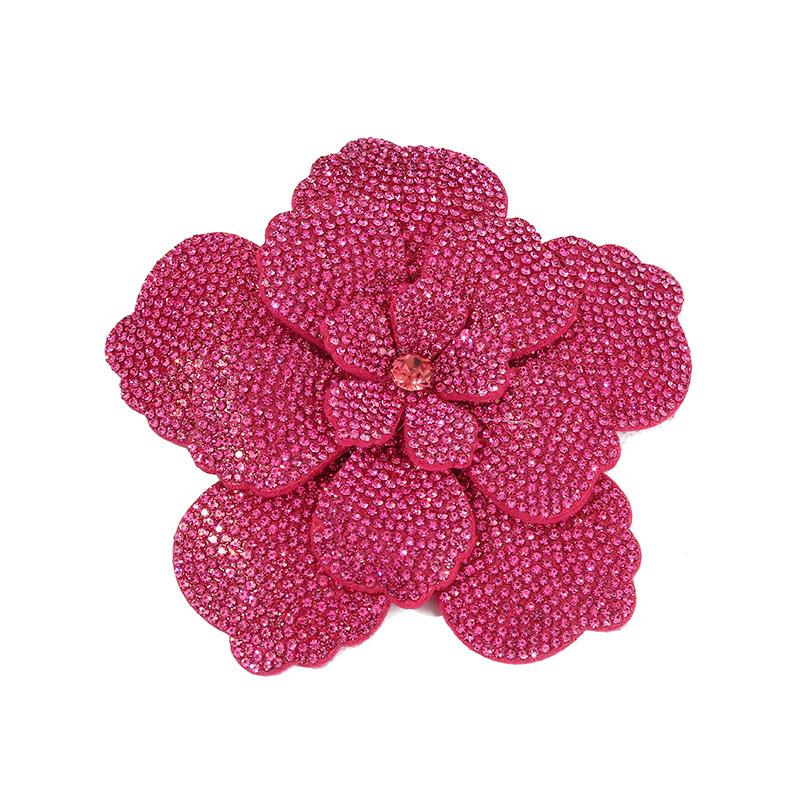 Three-dimensional Rhinestone Camellia Rose Brooch for Women's Fashion Pin High-end Luxury Jewelry Accessories Party Gift Corsage