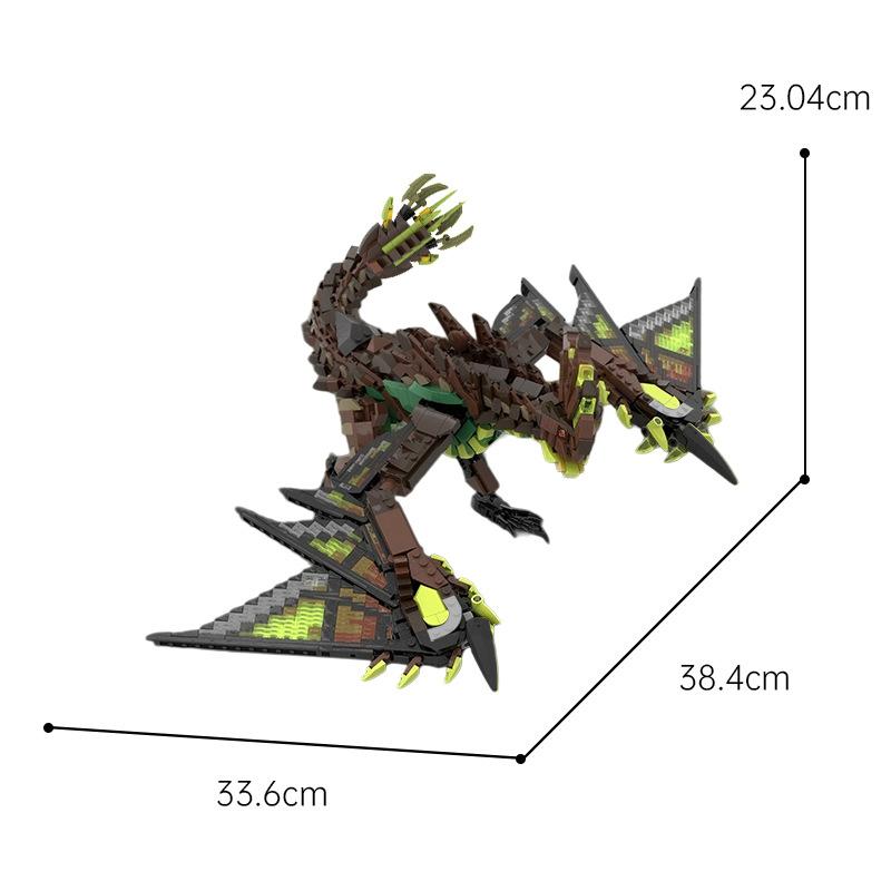 

Monster Hunter Astalos Dragon New Creative Building Blocks Horror Hunter Animal Construction Toy for Kids Halloween Ideas Gift
