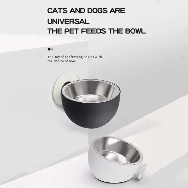 Magnetic Wall-Mounted Stainless Steel Dog Bowl, Anti-Spill Pet Food Bowl, Elevated Cat Bowl, Dishwasher Safe, Rust-Proof