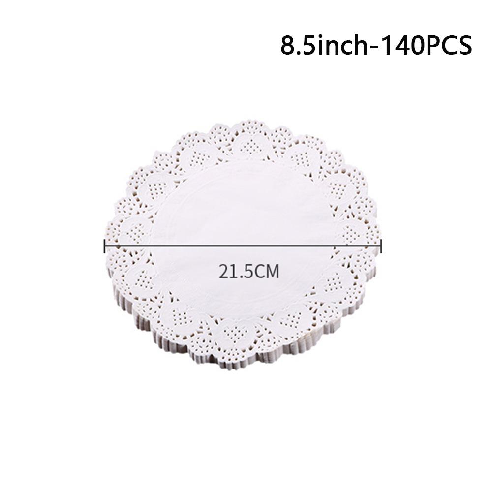 140 Pcs Round Baking Paper White Lace Paper New Oil-absorbing Paper  Cake Baking