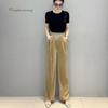 Raphenny Women's New Chinese Style Elastic Waist Velvet Pants RN301H383