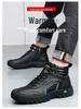 Herren High Top Leder Winterstiefel mit verdicktem Wollfutter