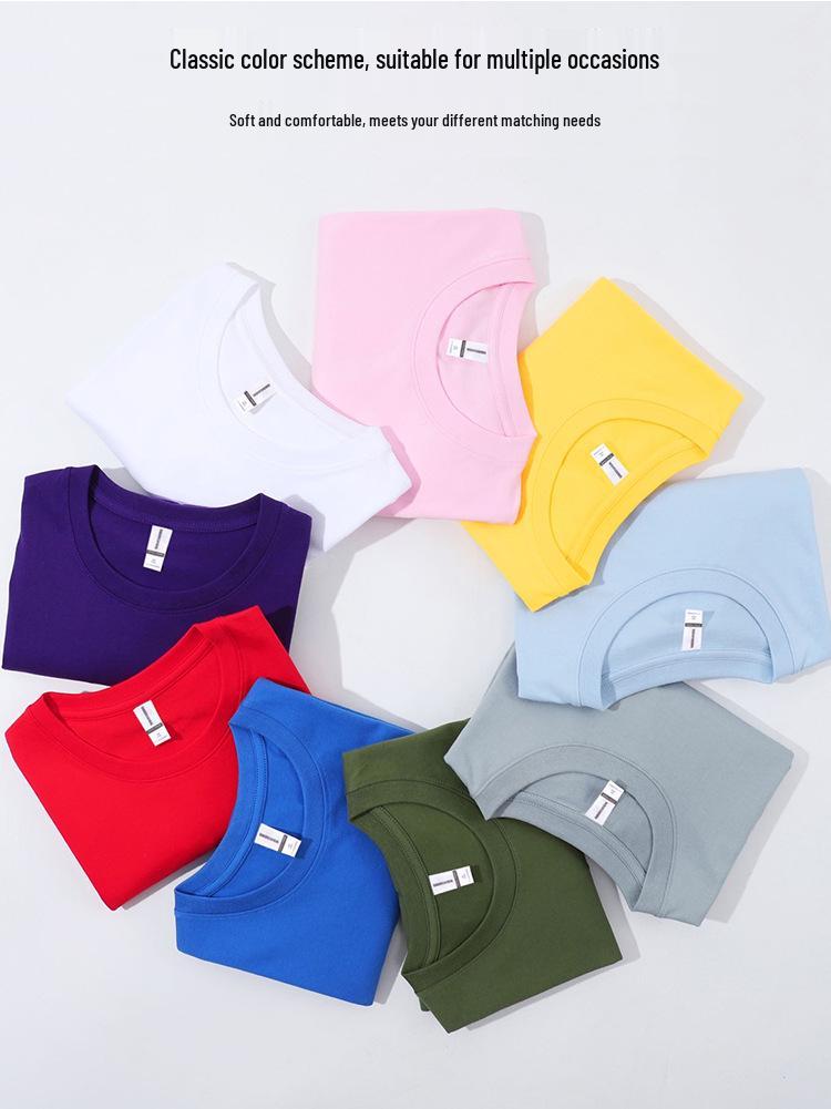 T-shirt Unisex Cotone Girocollo Manica Corta Vestibilità Larga - Colore Unito Traspirante per l'Estate