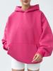 Women's Fashion Solid Color Hooded Loose Plug Sleeve Drawstring Loose Sweatshirt