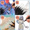 Wolf Hair Fine Line Brush - Black Triangular Birch Handle for Nail Art and Watercolor Detailing