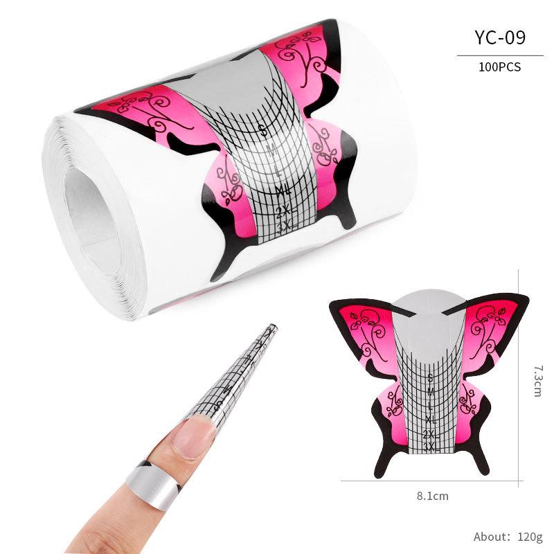 Nail Paper Tray, French Nail Phototherapy Nail Extension Tool, Nail Butterfly Rectangular Nail Paper Tray Direct Sales