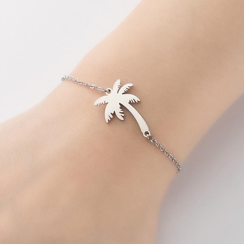 Niche Stainless Steel Coconut Tree Pendant Bracelet
