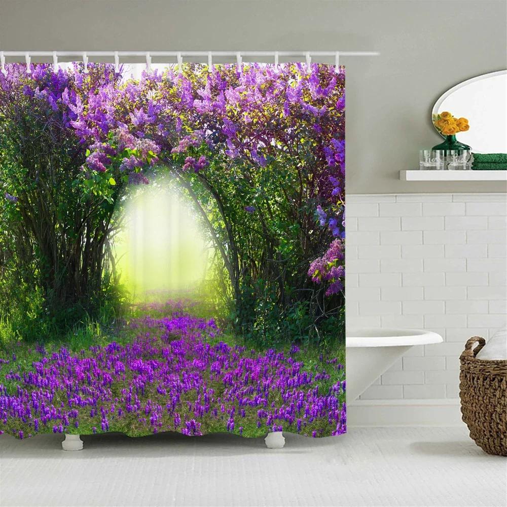 Hoge Kwaliteit Wasbaar Douchegordijn Natuurlandschap 3D Waterdichte Stof Badkamer Decor Groot 240X180 Bedrukt Douchegordijn