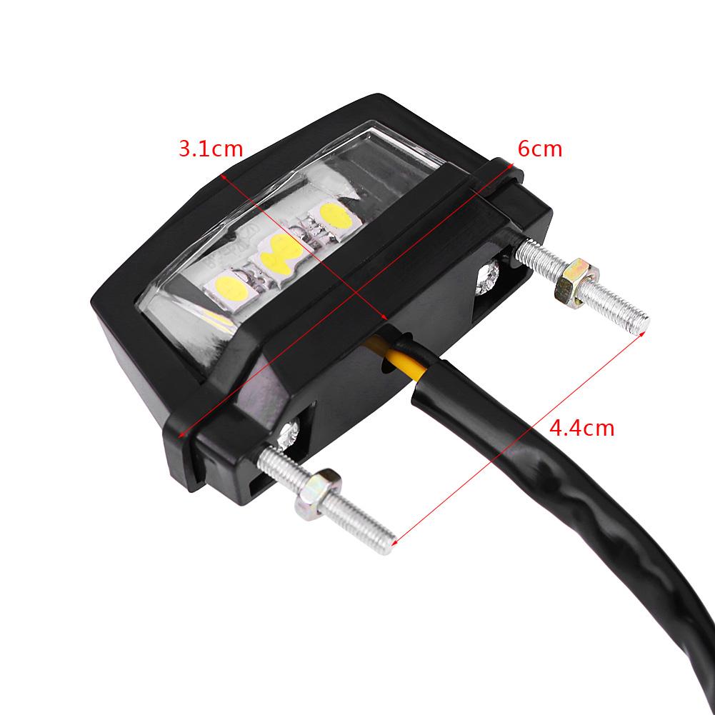 Motorcycle Motorbike LED License Plate Light Rr Tail Lamp White for Most Motorcycles