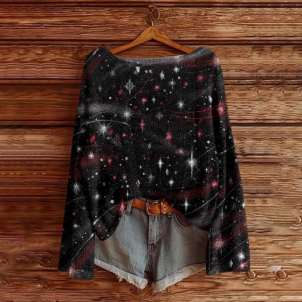 Women's Round Neck Lightweight Sweater Casual Long Sleeve Knit Pullover