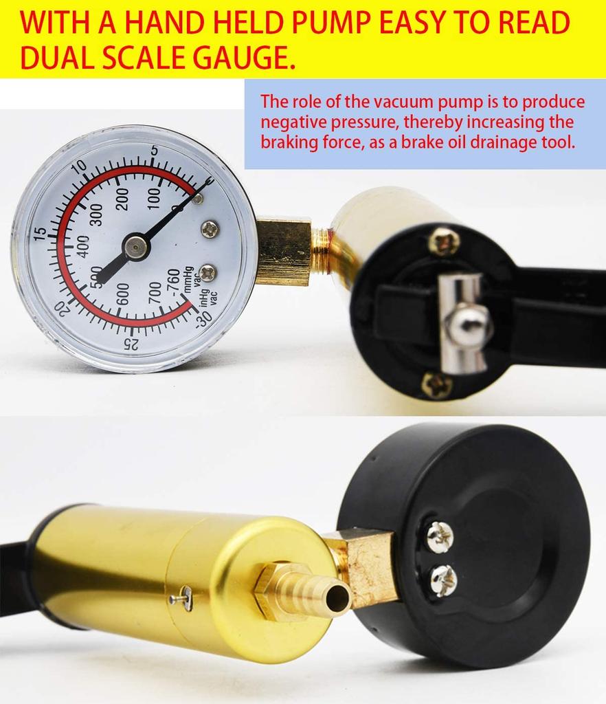 Hand Held Manual Vacuum Pump Brake Clutch Bleeder Tester Set Bleeding Kit Car Motorbike Detection Manual Vacuum