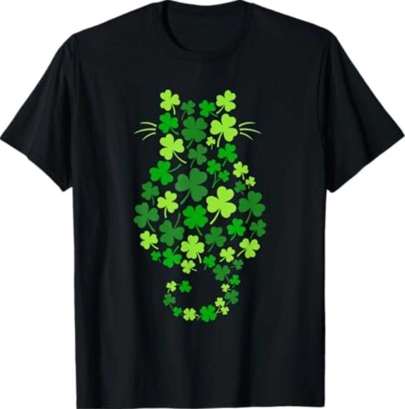 Cat Irish Shamrock Funny St. Patrick s Day T-Shirt L