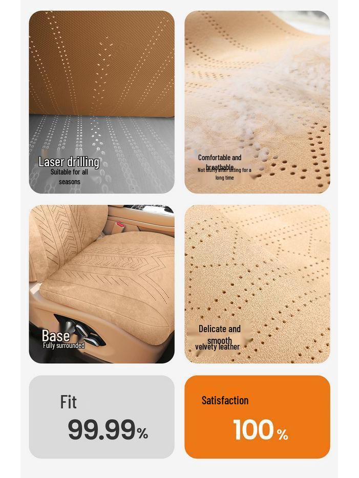 AITO M5/M7/M8/M9 Car Seat Covers with Suede, Ventilated, Breathable Saddle Pad, Half-Wrap Cushion