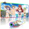 RGB Backlit Anime Roxy Migurdia Mouse Pad Cute Anime M_Mushoku Tensei Overwatch Mouse Mat Mouse Pad Non-Slip Gamer Keyboard Mat
