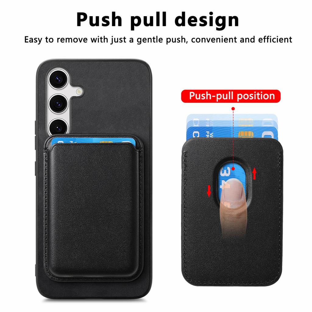 For Samsung Galaxy S25+ Case Detachable Magnetic Card Bag Leather Phone Back Cover