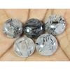 16 MM Natural Black Rutile Round Cabochon Loose Gemstone 5 Pcs Lot A-254