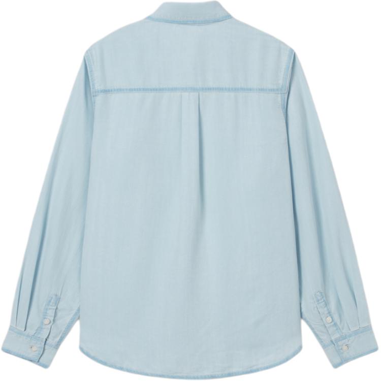 Levis Cool Series Casual Versatile Loose Fit Long Sleeve Shirt Women Shirts Light-Blue 002Z2-0000