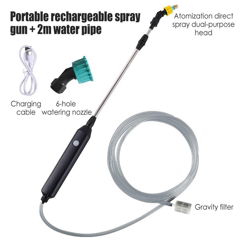 Garden Watering Spray Gun USB Automatic Electric Sprayer Nozzle Sprinkler Garden Plant Mister Watering Spray Irrigation Tool