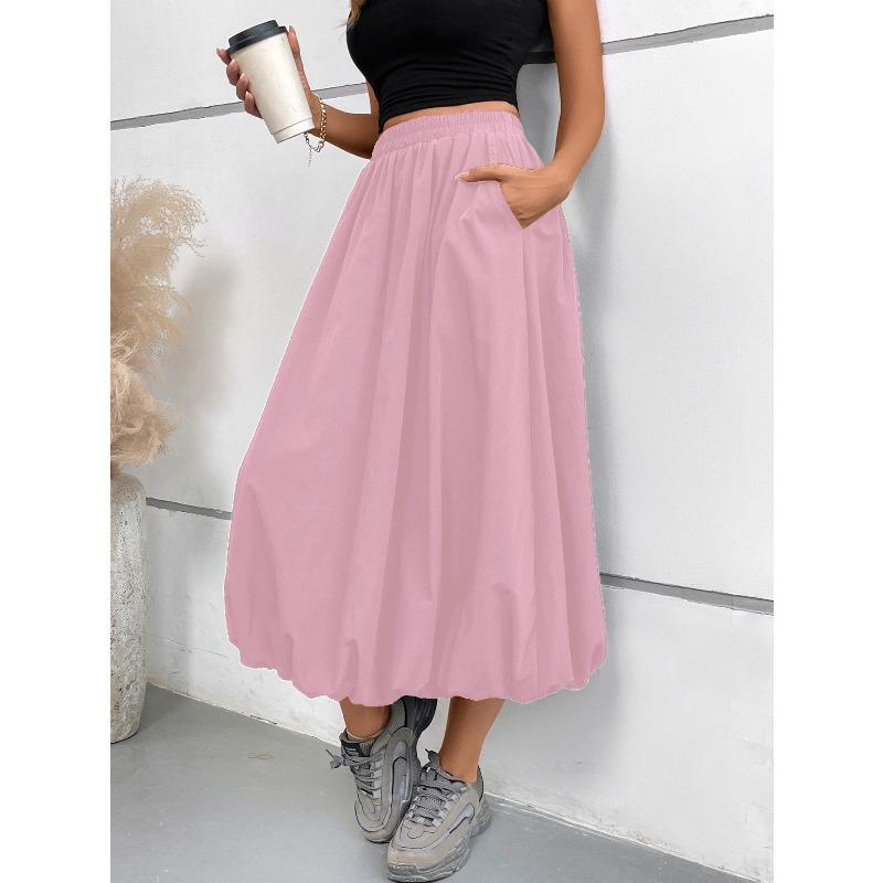 Women's Solid Color Print Casual Summer Spring Skirts