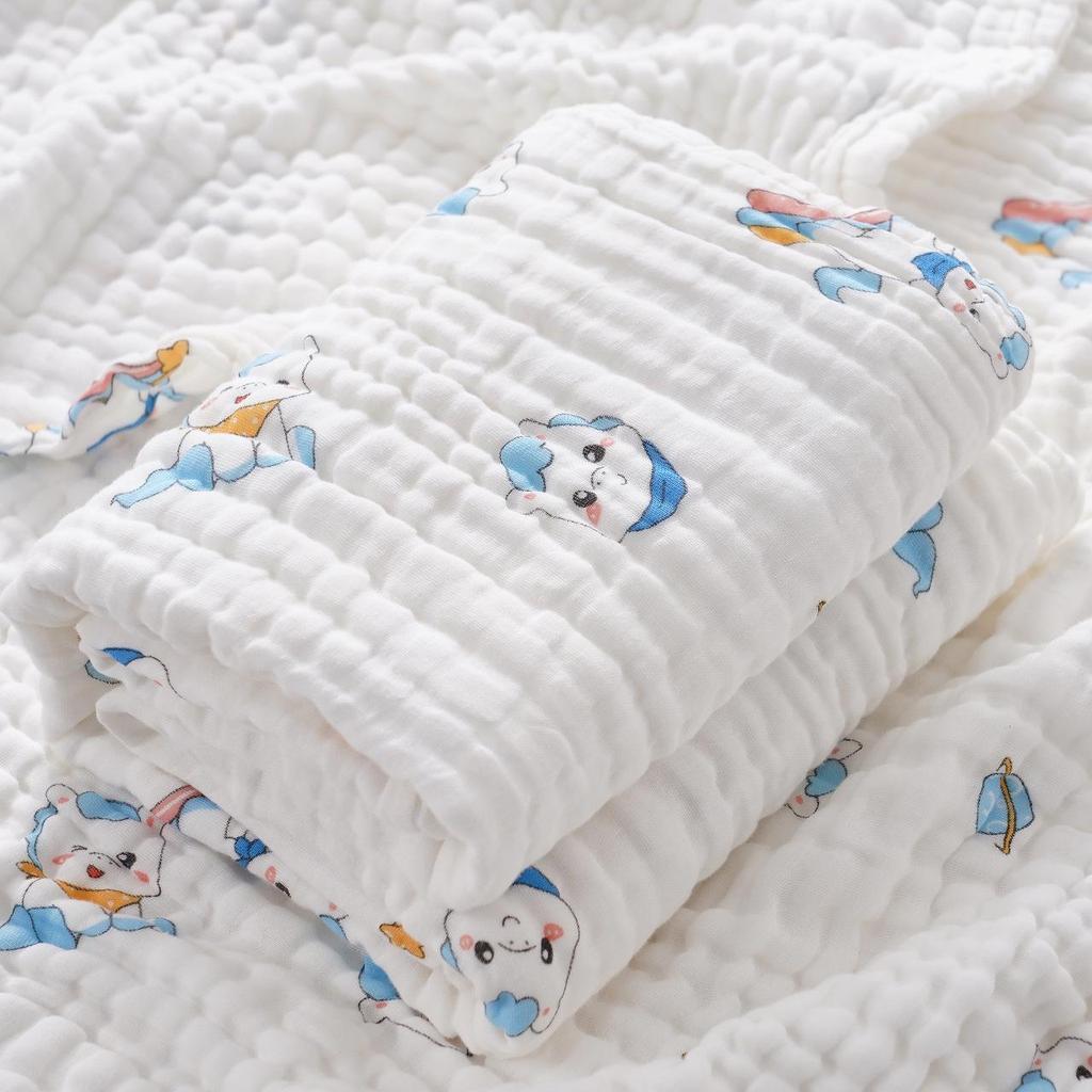 High-Density Six-Layer Pure Cotton Baby Bath Towel and Swaddling Blanket for Newborns and Children