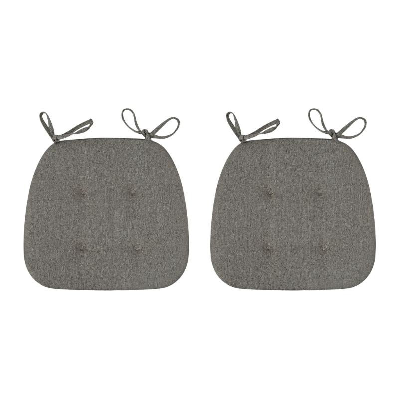 2Pcs Modern Chair Pads With Ties Strap Soft Cotton Linen Cushions For Dining Room Office Comfortable Seating Solution