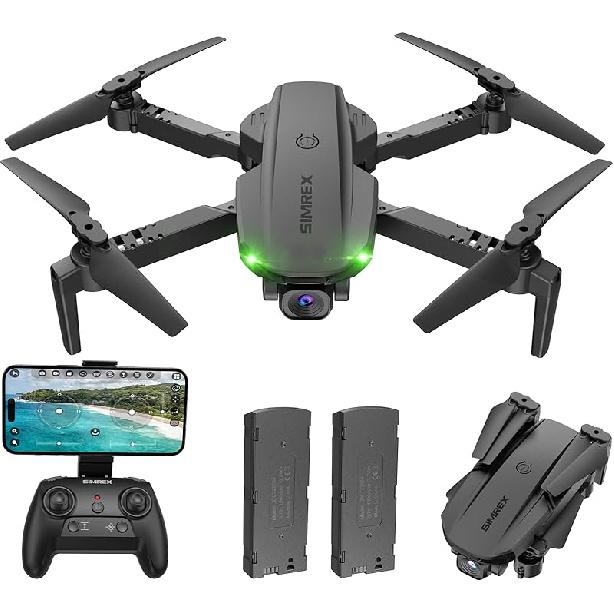 Drone With 1080P FPV Camera for Adults - Quadcopter Drone with Hover Stable, Foldable Mini Drones With One Key Start, Waypoint Fly, Headless Mode,