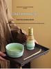 Japanese Ceramic Matcha Tool Set: Spout Bowl & Hundred-Bristle Whisk for Tea Ceremony