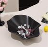 Geometric Folded Bowl Ceramic Fruit Plate Desk Storage Container Candy Bowl Silver Tray Trays Decorative Jewelry Dish