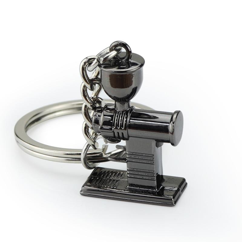 3D Mini Legierung Metall Kaffeeausrüstung Schlüsselanhänger Moka Kanne Kaffeetasse Eimer Schlüsselanhänger Café Geschenk für Kaffeeliebhaber Schlüsselanhänger Anhänger