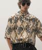 UNTAGE Tiger Print Bowling Shirt [Off White (Unisex)]_Uts-Ss07