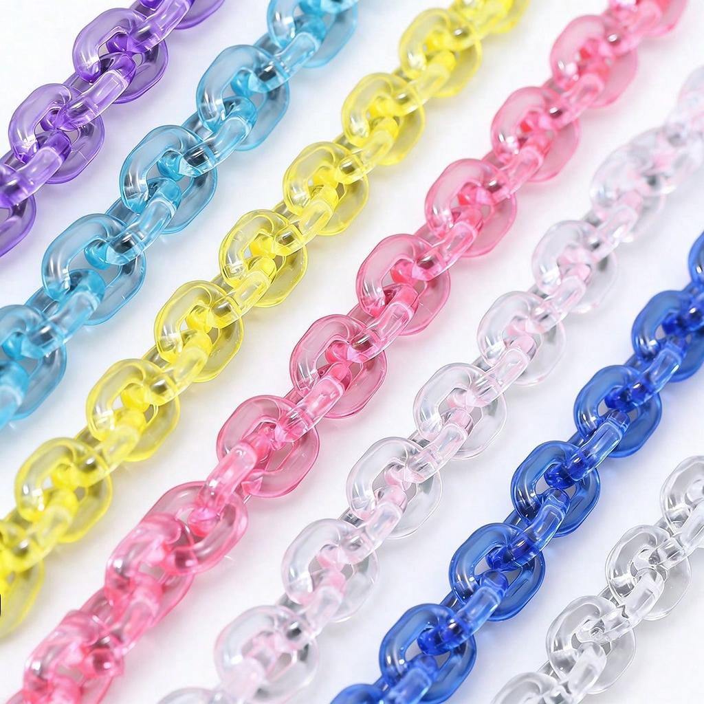 50pcs Transparent U-Shaped Chain, Acrylic Beads, DIY Jewelry Making Materials For Bracelets, Car Ornaments, Phone Straps