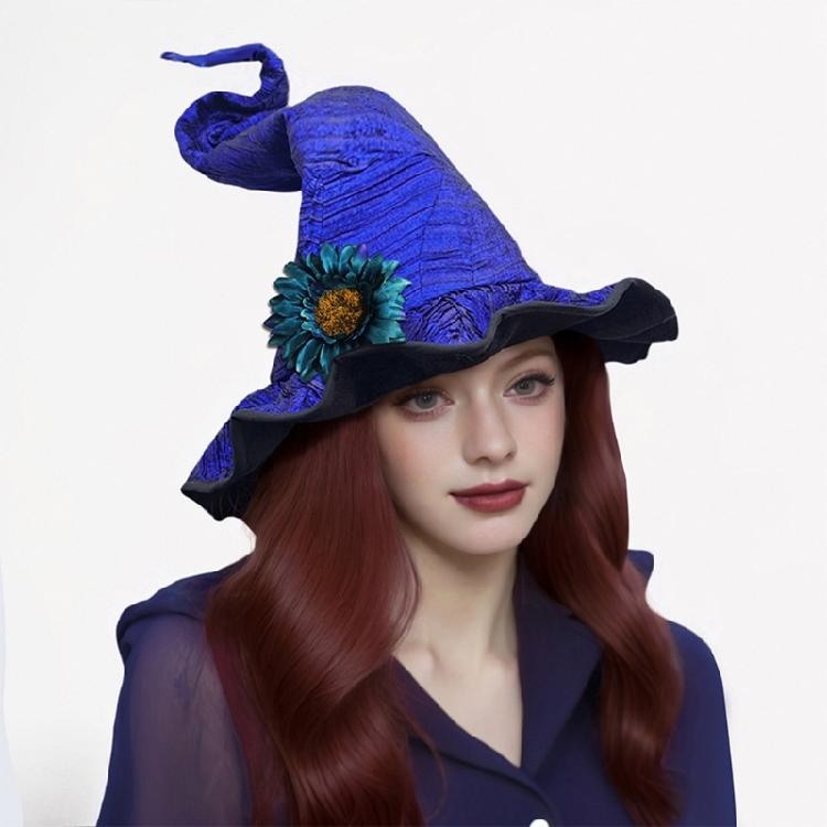 Cappello da Strega da Donna con Fiore da Polso per un Cosplay Comodo ed Elegante per la Celebrazione di Halloween e lo Spettacolo Teatrale