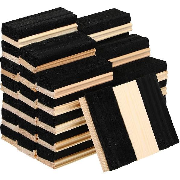 Felt Campus Style Erasers, Cleaner Dusters Felt Chalkboard Eraser for Kids Wood Chalk Eraser for Chalkboard Cleaners Dusters for Markers White Black