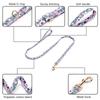 Floral Print Dog Collar and Leash Set Adjustable Soft Nylon Pet Collar with Metal Buckle Dog Lead for Daily Walking Training