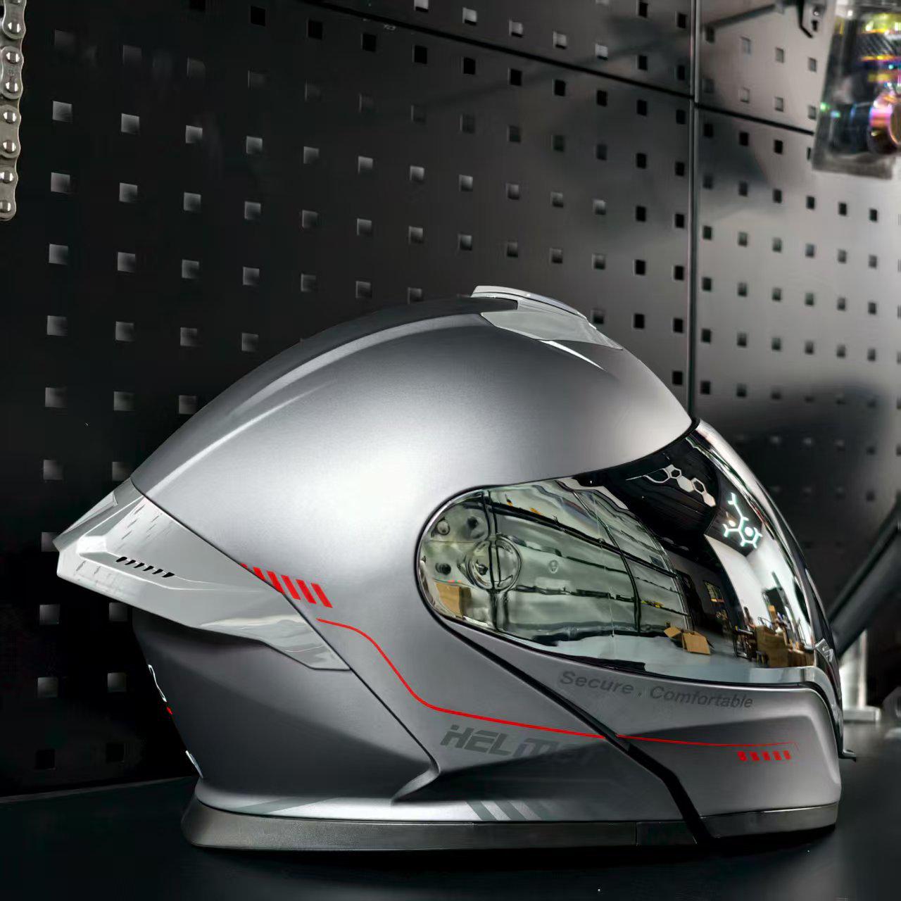 

Мотоциклетный шлем IBK Bluetooth, всесезонный открытый шлем с зимними функциями безопасности Large