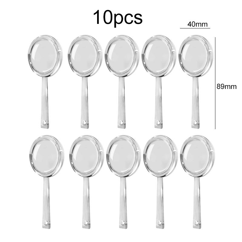 10pcs Colorful Magnifying Glasses Acrylic Mini Handheld Clear Vision Elderly Children's Science Observation Reading Props TMZ