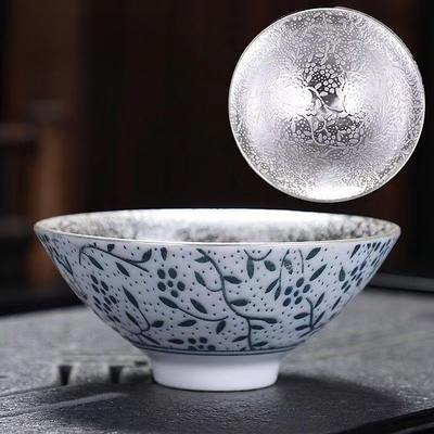 Kreative 999 Sterlingsilber Meistertasse Keramik Teetassen Büro Kleine Teeschale Haushalt Handgefertigt Chinesisches Kung Fu Trinkgeschirr